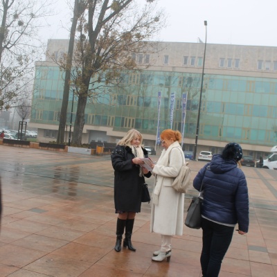 Jolanta Sokołowska w akcji zbierania podpisów